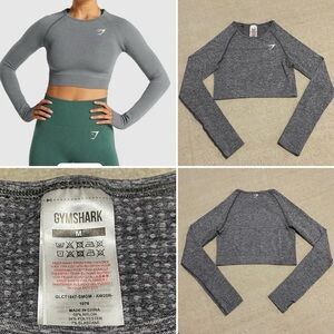 Gymshark Vital Seamless 2.0 Long Sleeve Crop Top Gray Size Medium